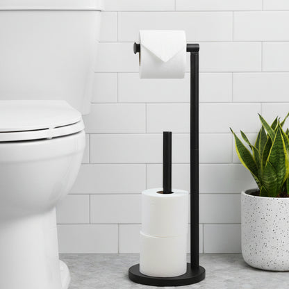 Toilet Roll Holder Free Standing Paper Stand with Freestanding Tissue Roll