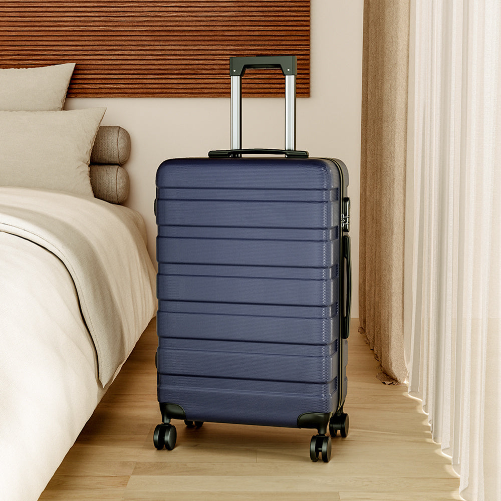 20" Suitcase Lightweight 4 Wheel Spinner Hard Shell ABS Luggage Hold Check in Travel Case Cabin Suitcase Carry On Suitcase, Hard Shell Suitcase with 4 Wheels Cabin Luggage Blue B