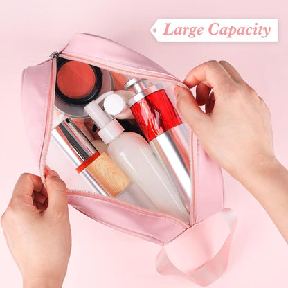 LIVHOME 4pcs Clear Toiletry Bags, Waterproof PVC Travel Makeup Bags, Transparent Wash Bags for Women and Girls, Multi-Sized Closet Organizer for Toiletries, Cosmetics, and Wardrobe Storage