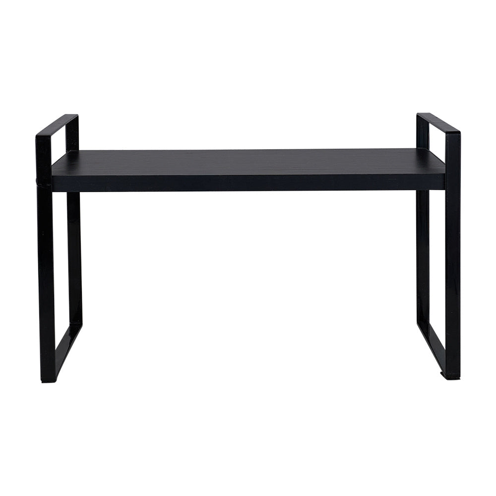Multi-Tier Storage Rack, Mug Shelves for Desks, Black/White/Natural Wooden and Metal Countertop Organizer Shelf, Display Rack, Perfect for Dormitories Home Office Kitchen Bathroom