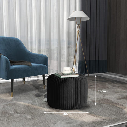 Jumbo Cord Footstool Pouffe, Round Shape Corduroy Bean Bag Ottoman Footrest for Lounge & Bedroom, Durable & Stylish Ergonomic Design