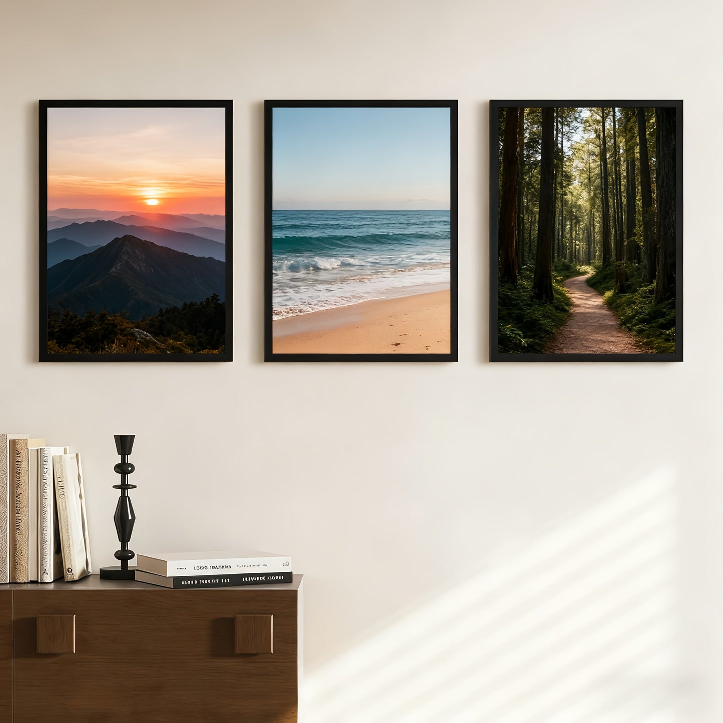 3 Pack A2 Picture Frame, A2/ A3/ 30x40cm Black Picture Frame for Photo Gallery - Slide-In Strips, Horizontal or Vertical Wall Mounting