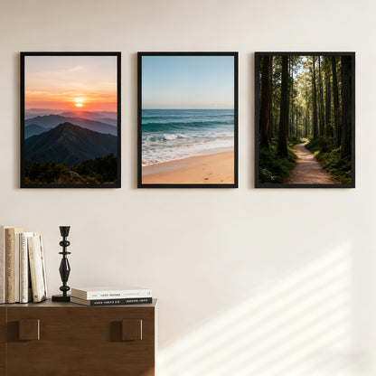 3 Pack A2 Picture Frame, A2/ A3/ 30x40cm Black Picture Frame for Photo Gallery - Slide-In Strips, Horizontal or Vertical Wall Mounting