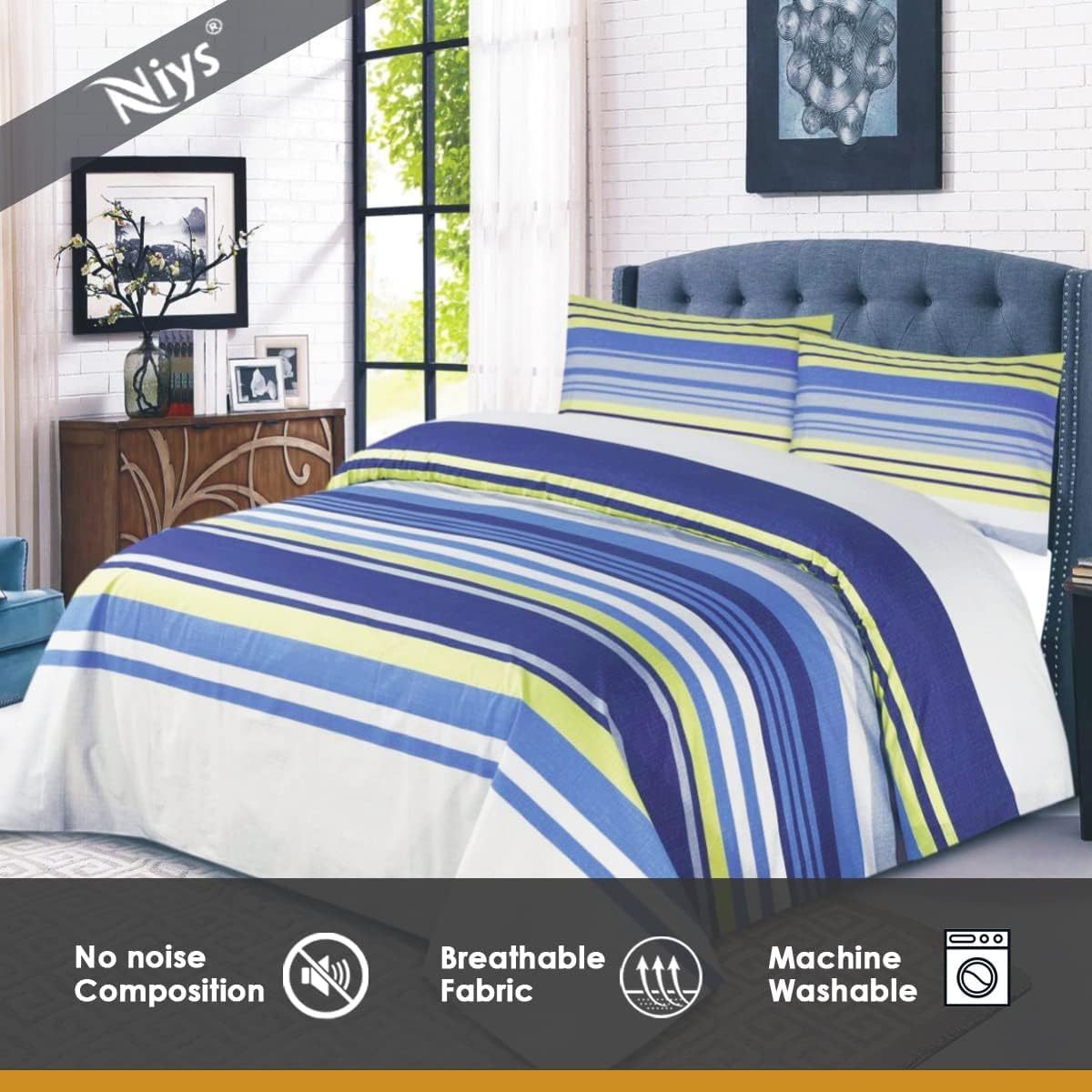 NIYS Bedding Duvet Cover Set in Single, Double and King Size with pillow cases