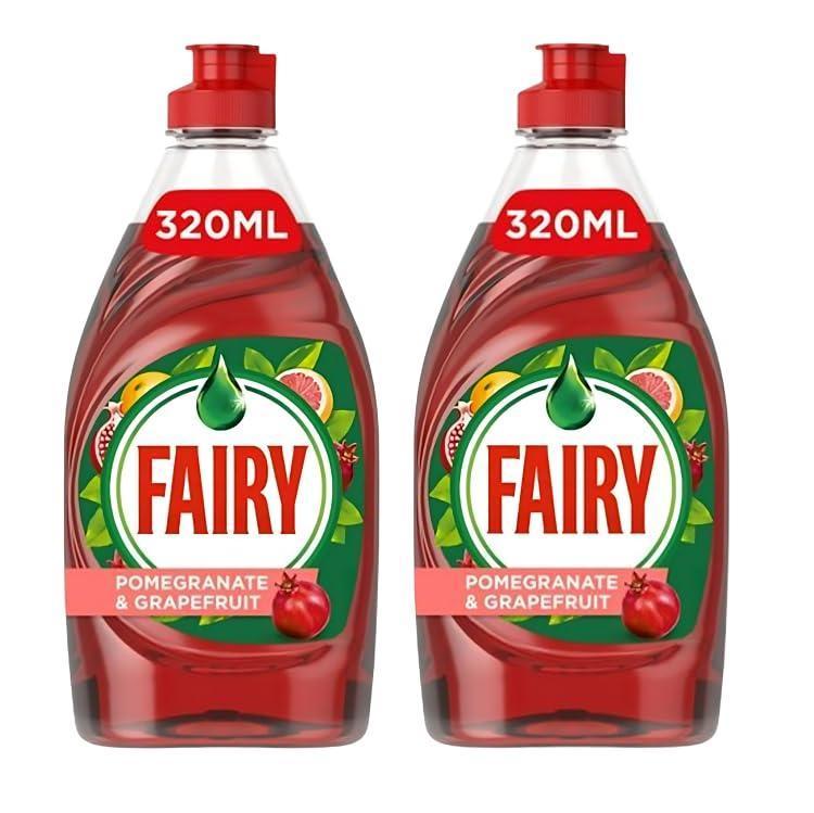 Fairy Pomegranate & Grapefruit Washing Up Liquid 320ml – Pack of 10 - Clean & Fresh, Tough on Grease, Gentle on Hands