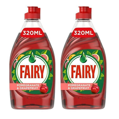 Fairy Pomegranate & Grapefruit Washing Up Liquid 320ml – Pack of 10 - Clean & Fresh, Tough on Grease, Gentle on Hands