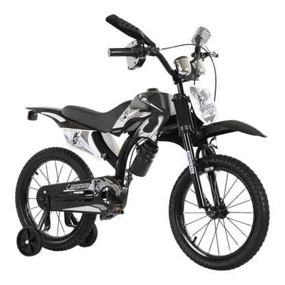 Touch of Venetian 12" / 16" Boys Motorcross Bike with Stabilisers Black Red Green Blue Moto Wheels Kids Bicycle for Ages 2-9 Years Old Motorcycle Sound Motorcross