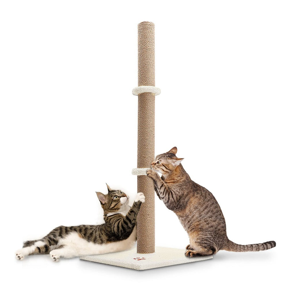 Cat Scratching Post 89 Cm Vertical Cat Tree For Pet Cats Climbing Frame With Soft Plush Carpet-Covered Base And Sisal Pole For Pet Cats