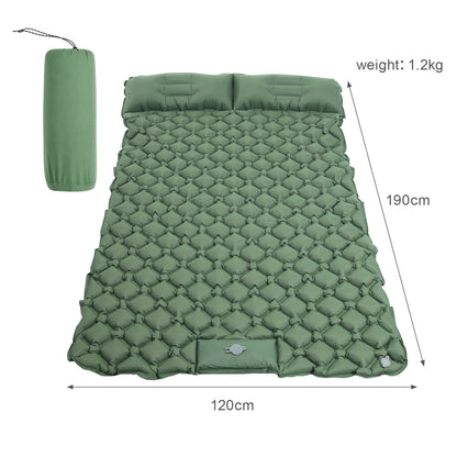 Camping Double Sleeping Pad - Ultra-Light Camping inflatable sleeping pad with Foot Pump, Compact Inflatable Portable Mat for Backpacking, Hiking, Car Travel, Beach, And Tent