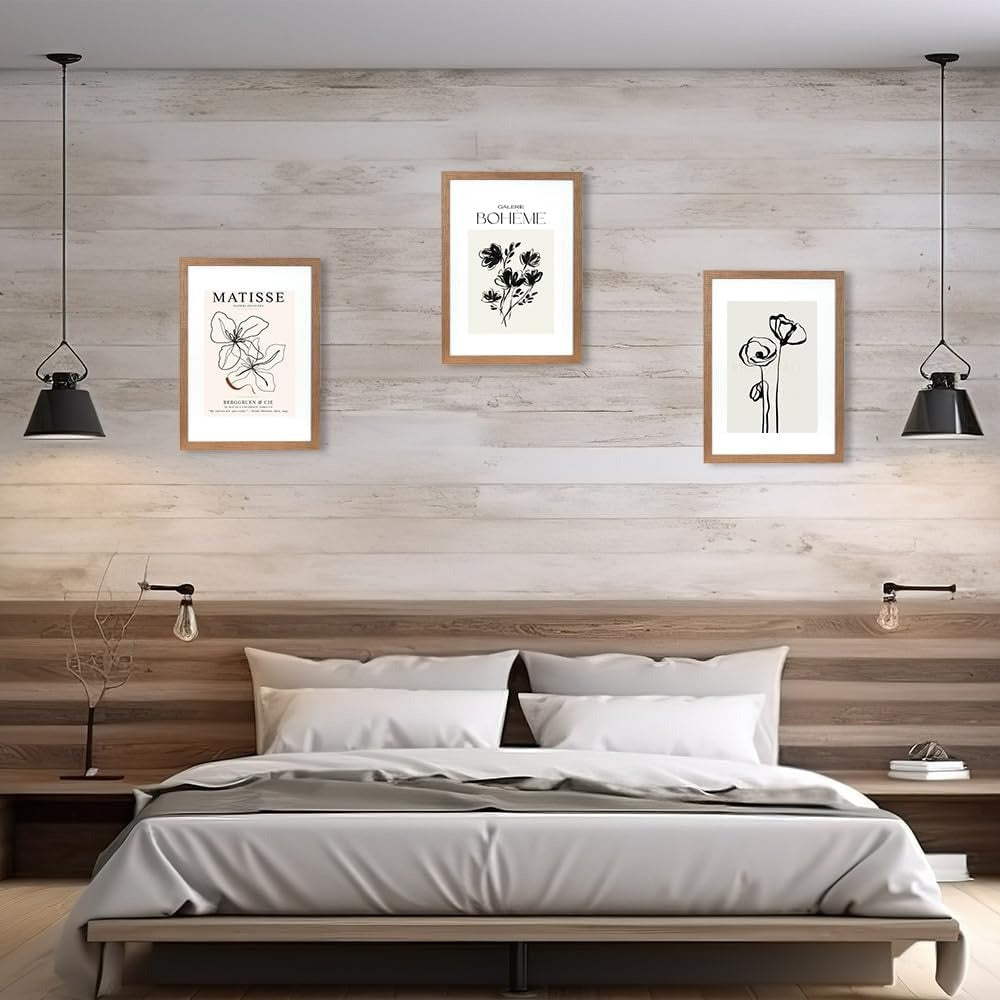 Set of 3 Wooden A3 Picture Frames with Mount, Freestanding & Wall Mountable, Ideal for Posters, Certificates, Photos