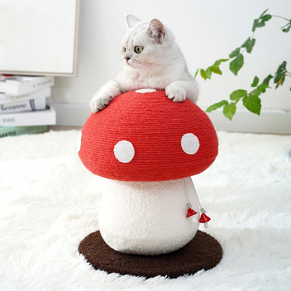 Mushroom Cat Scratching Post 28x28x34cm – Cute Sisal Scratch Pad for Indoor Cats, Furniture Protector & Claw Maintenance Cat Scratcher