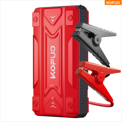 KOPUO 3000A/5000A Car Jump Starter (9L Gasoline/8L Diesel) Portable Car Jump Starter, 12V Car Battery Jumper Starter with Safety Jumper Cables, Fast Charging Car Battery Booster Jump Starter, Lights, Compact, Camping Essentials