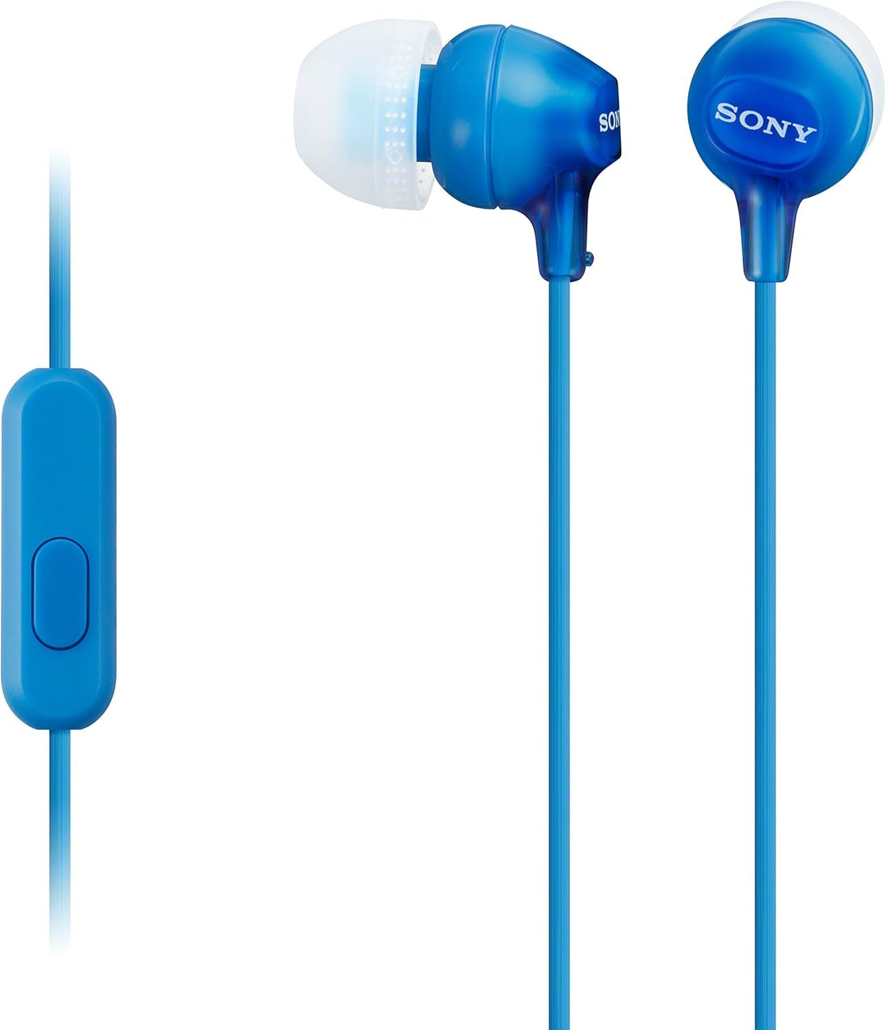 Sony MDR-EX15AP Earphones With Smartphone Mic And Control - Available in Black / White / Blue