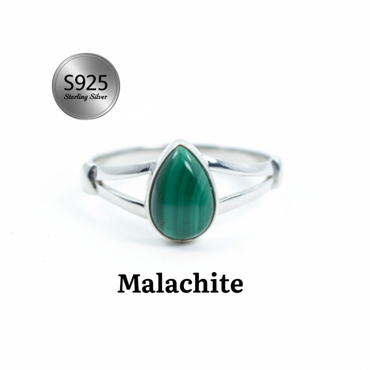 925 Sterling Silver Pear Gemstone Ring in Onyx, Larimar and More, Minimal Daily Wear Jewelry for Women