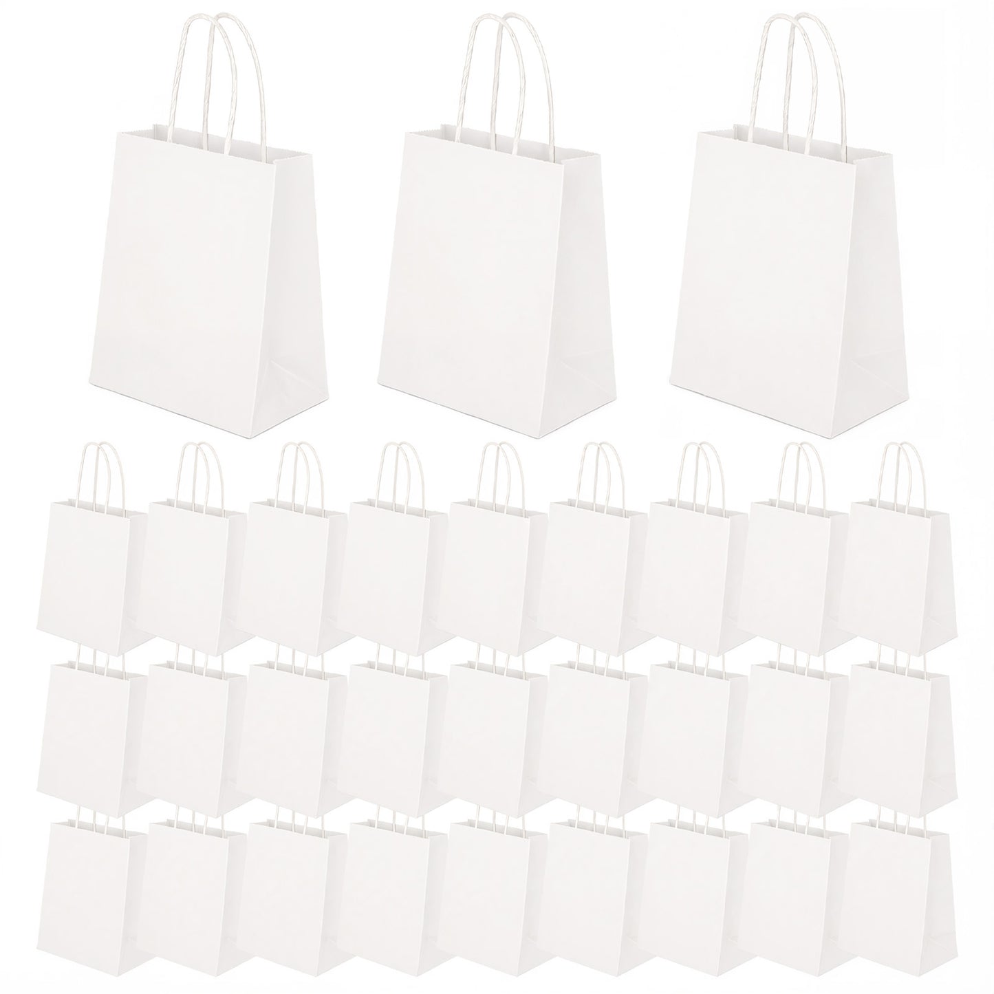 100-Pack Kraft Paper Bags with Handles – Ideal for Gift Wrapping, Parties, Holiday Celebrations & Retail Use