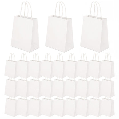 100-Pack Kraft Paper Bags with Handles – Ideal for Gift Wrapping, Parties, Holiday Celebrations & Retail Use