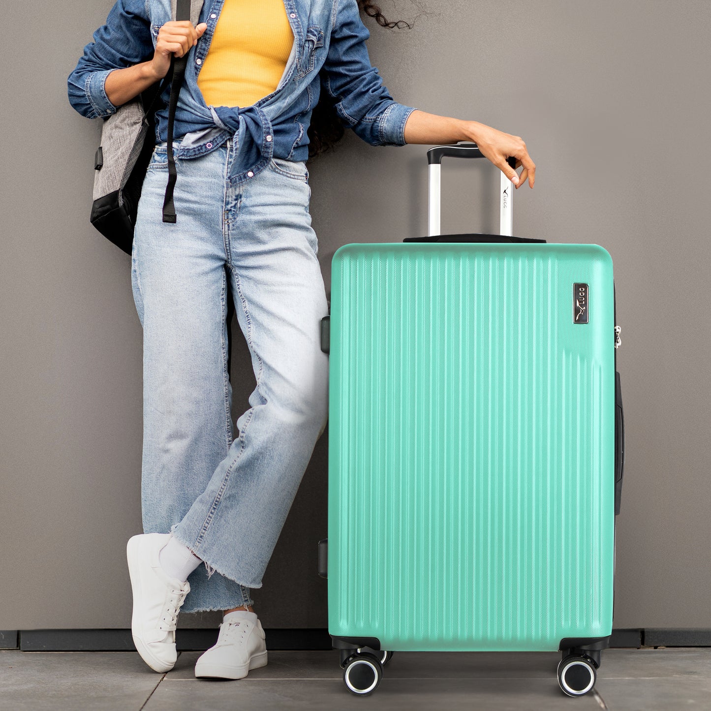 LUGG 76.5 x 50.5 x 30cm Vacay Suitcase ABS Luggage with TSA Indent Lock, Aluminium Trolley Handle, 360° Spinner Wheels, Water-Resistant & Durable Material - Airline Compatible (28inch)