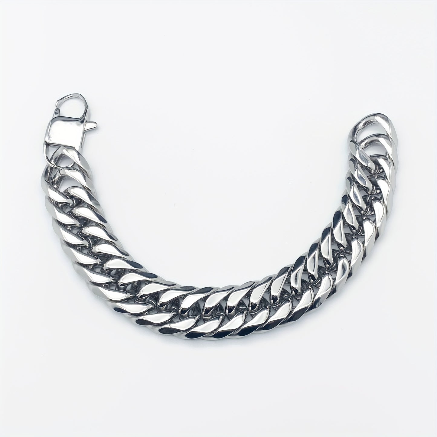 16/19/21Mm Width 316 Stainless Steel Curb Bracelet Hip Hop Party Men'S 316 Stainless Steel Bracelet Heavy Chain