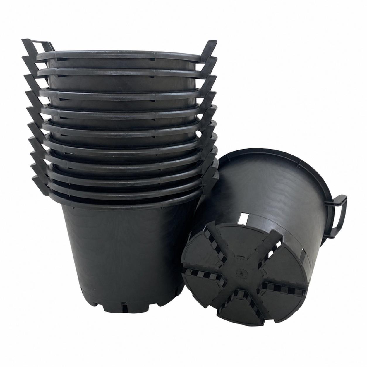 11 x Heavy Duty 30L Large Plant Pots Garden Potato Containers Buckets (Pack of 11) 30 Litre Plastic Planters for Outdoor Plants - Large Planter Pots for Gardens - Flowers, Vegetables & Trees