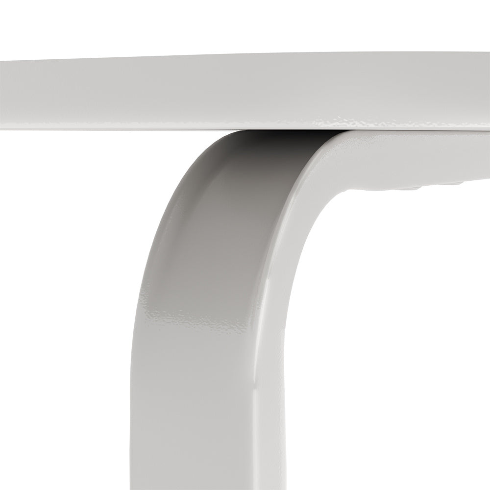 1pc Modern C-Shaped Sofa Side Table & Coffee Table - 45x30x60CM, Durable Wood & Iron Construction, Walnut/White - Sturdy Frame for Living Room, Bedroom, Garden, RV & Balcony Decor