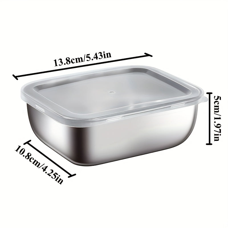 6 Storage Containers Per Set, Multi-purpose Stainless Steel Freshness Box with Lid, Stackable And Reusable Food Sealing Box, Can Be Used As Lunch Box for Meals, Meat, Fruits And Vegetables, Suitable for Picnics, Kitchens