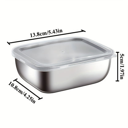 6 Storage Containers Per Set, Multi-purpose Stainless Steel Freshness Box with Lid, Stackable And Reusable Food Sealing Box, Can Be Used As Lunch Box for Meals, Meat, Fruits And Vegetables, Suitable for Picnics, Kitchens