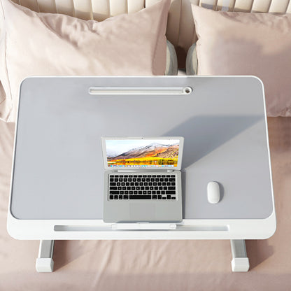 Extra-Wide Foldable Writing Desk - Dual-Angle Adjustable with Non-Slip Tray & Hidden Storage Layer, Perfect for Bed Working/Study Room, Light Grey, Laptop Desk, Standing Desk, MDF Wood, Folding Table Feet