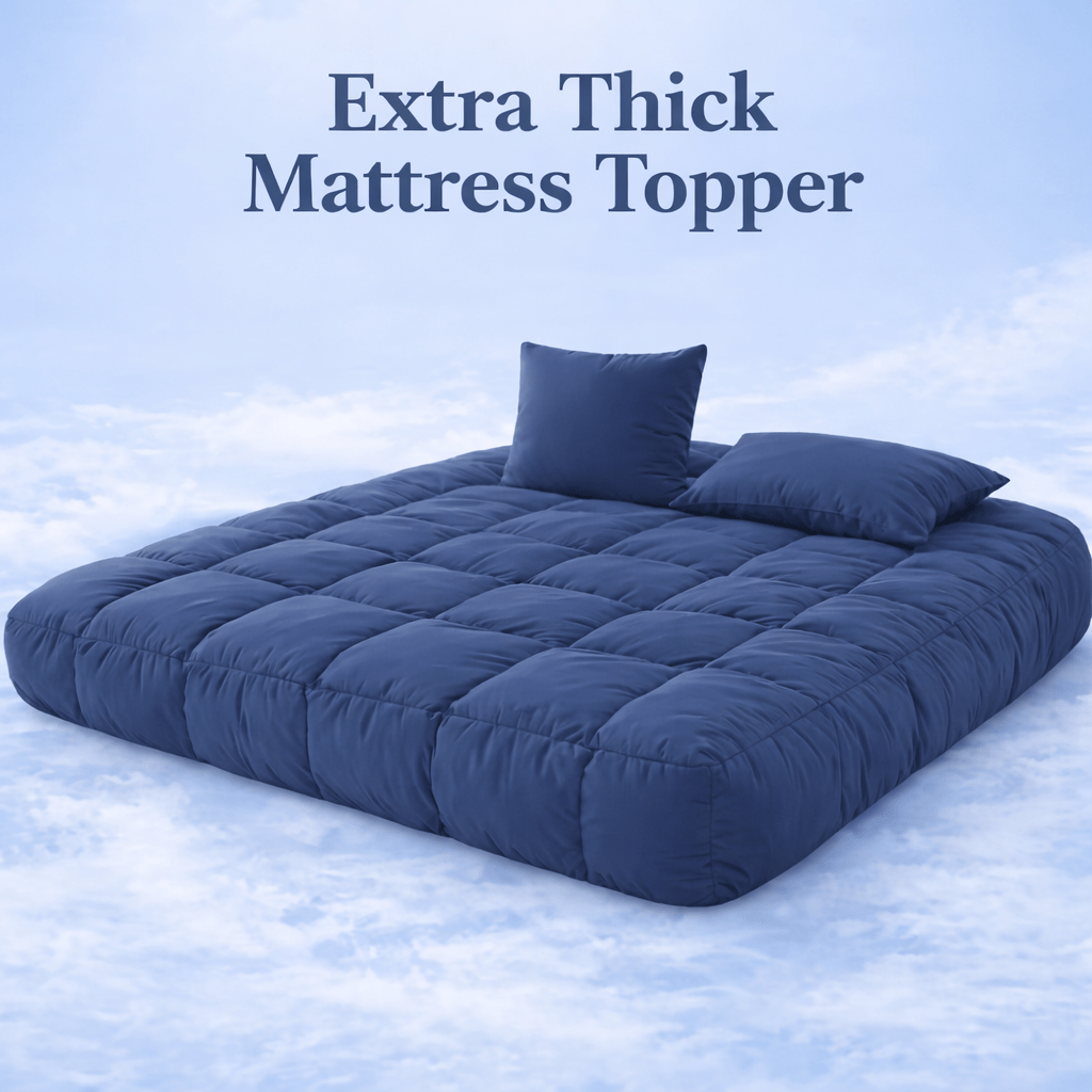 Luxury Mattress Topper 10cm Thickness – Soft Breathable Box Quilted Bed Topper with Corner Straps, No Lumping | Single, Small Double, Double, King & Super King