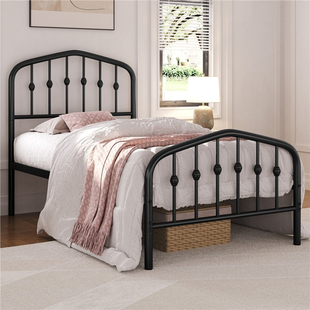 arched metal platform bed frame - product view 1