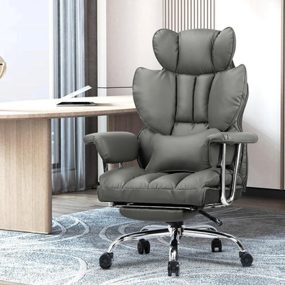 GartistGo Executive Office Chair Desk Chair, PU Computer Recliner, Ergonomic Office Chair with Footrest, Heavy Duty Leather Office Chairs for Home Office, High Back Swivel Chair