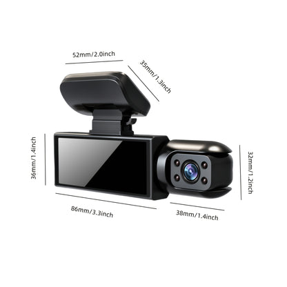 2026 Latest Dual-Lens Car Dash Cam, 1080P Front And In-Car Recording, Optional 32GB Memory Card, Equipped with 3.16-Inch IPS Screen, Night Vision, G-Sensor, Vehicle Safety Monitoring, Motion Detection, Loop Recording, Car Dash Cam, Dual-Lens Design