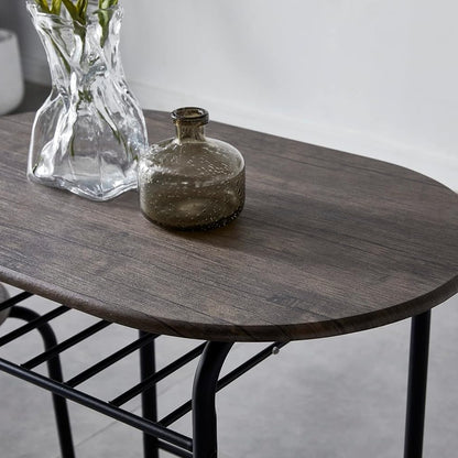 Dining Table and Chairs Set Metal Wood Effect Kitchen Table Dining Chairs