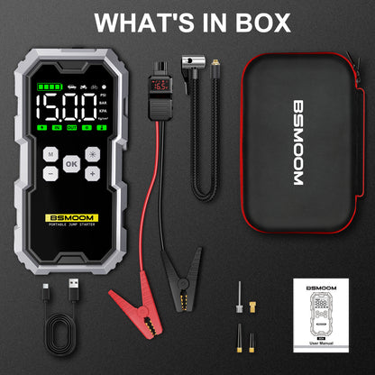 12V Car Jump Starter 9000A Peak Auto Battery Booster Pack Power Bank 21800mAh/26800mAh, Jump Box With LED Light LCD Screen (Up To All Gas Or 10, 0L Diesel Engine)