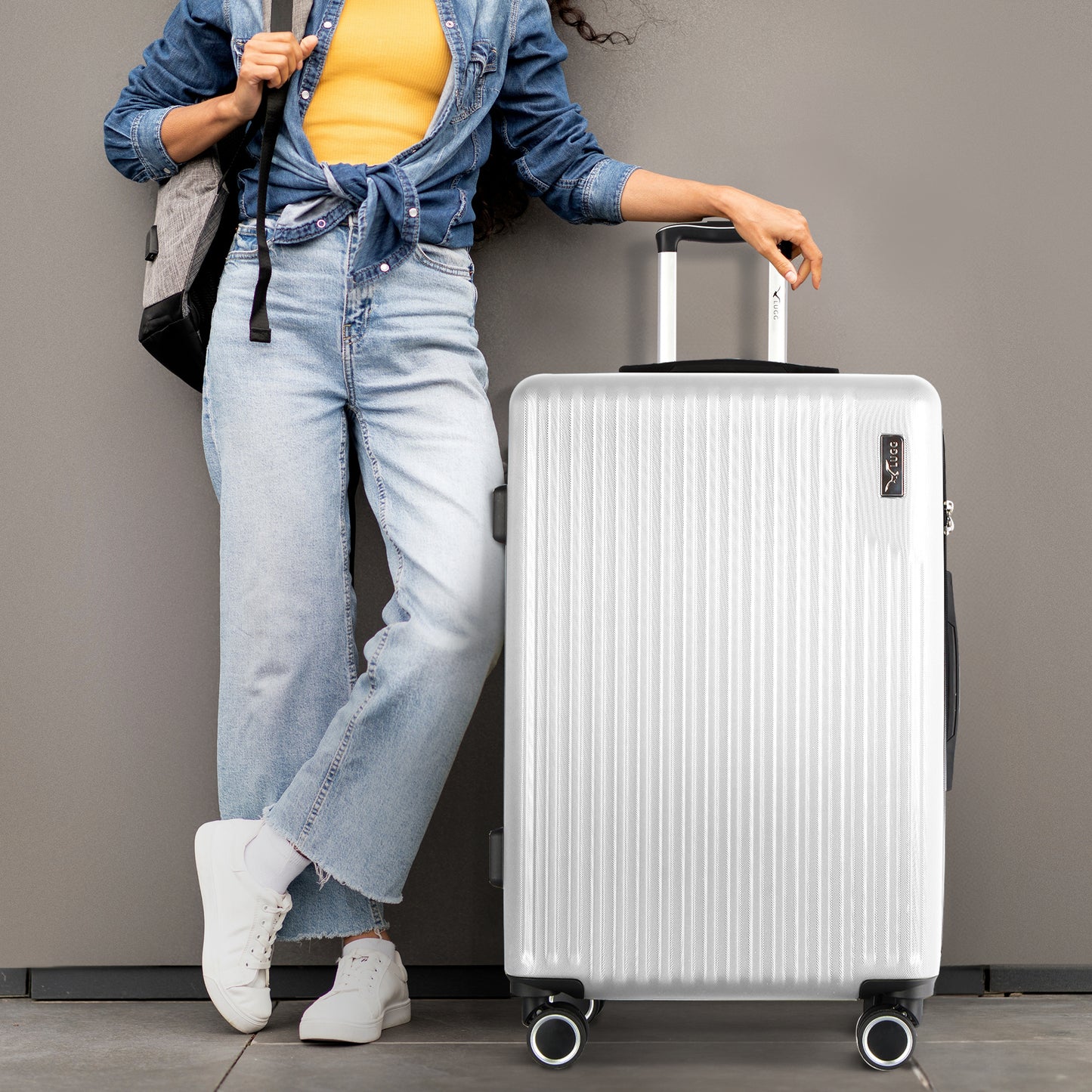 LUGG 76.5 x 50.5 x 30cm Vacay Suitcase ABS Luggage with TSA Indent Lock, Aluminium Trolley Handle, 360° Spinner Wheels, Water-Resistant & Durable Material - Airline Compatible (28inch)