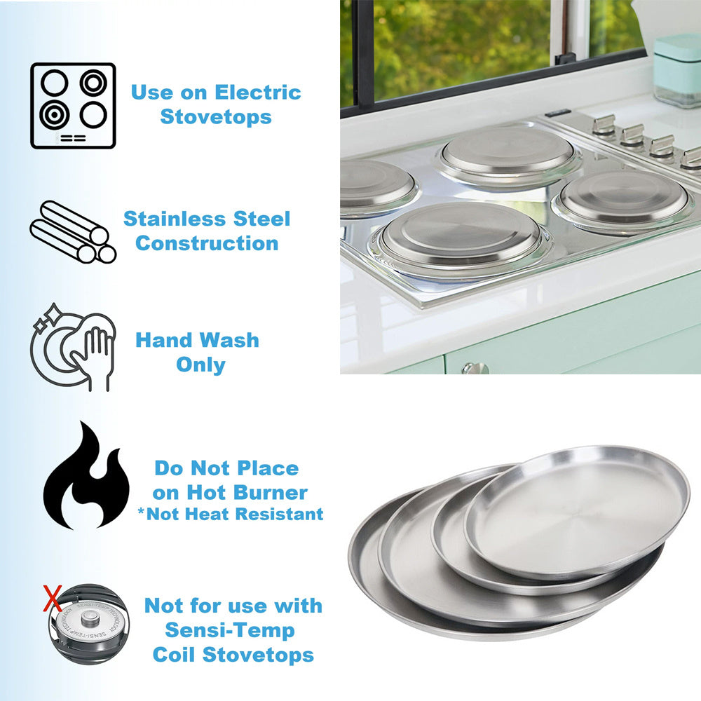 4pcs Hob Cover Set Stove Plate Cooker Top Burner Protector Silver Kit Home Kitchen Tools & Accessories Restaurants CANTEENS Worktop Savers