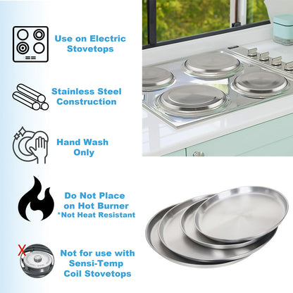 4pcs Hob Cover Set Stove Plate Cooker Top Burner Protector Silver Kit Home Kitchen Tools & Accessories Restaurants CANTEENS Worktop Savers
