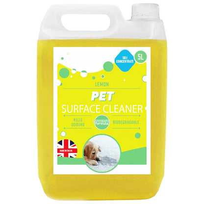 5 Litre Highly Effective Easy To Use Lemon Pet Surface Cleaner Ideal To Use On All Kinds Of Surfaces For Unwanted Stains & Smells
