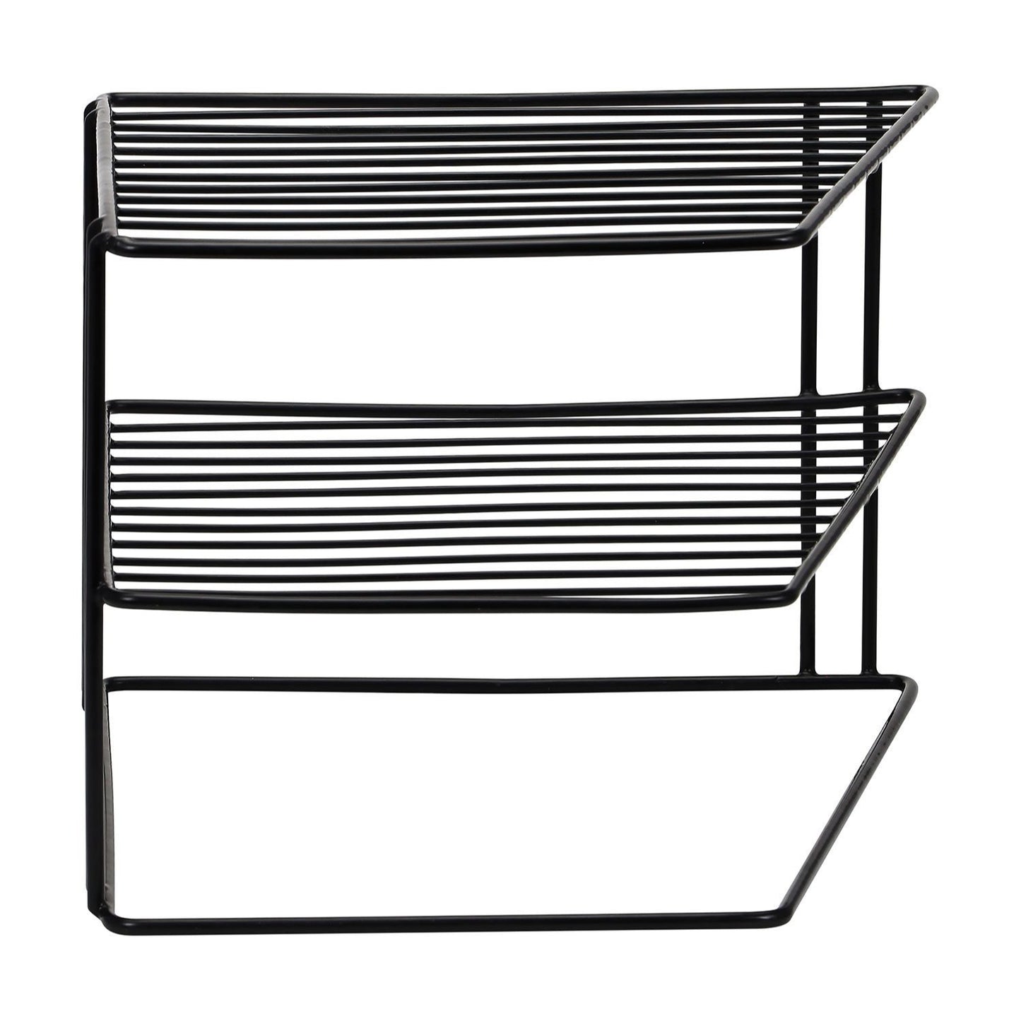 Taylor & Brown 3 Tier Corner Kitchen Plate Bowl Rack Stand Holder Tidy Cupboard Shelf Insert Storage Organiser, Space Saving, H19 x W25.5 x D25.5cm, White
