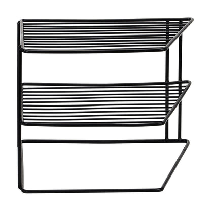 Taylor & Brown 3 Tier Corner Kitchen Plate Bowl Rack Stand Holder Tidy Cupboard Shelf Insert Storage Organiser, Space Saving, H19 x W25.5 x D25.5cm, White