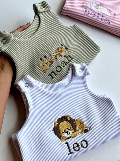 Soft Cotton Baby Dungarees, Personalised or Plain, Embroidered, 9 Colours, From Newborn to 3 Years - Ideal Baby Shower Gifts, Personalised Baby Gifts, Baby Clothes, New Baby Gifts