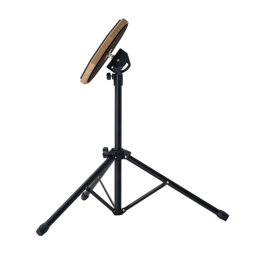 Silent Drum Practice Pad Set, Height Adjustable 19-27 Inches, Double-Sided Pads, Drumhead-Friendly Design, Includes Drum Stand and Storage Bag, Drummer Training Kit Black