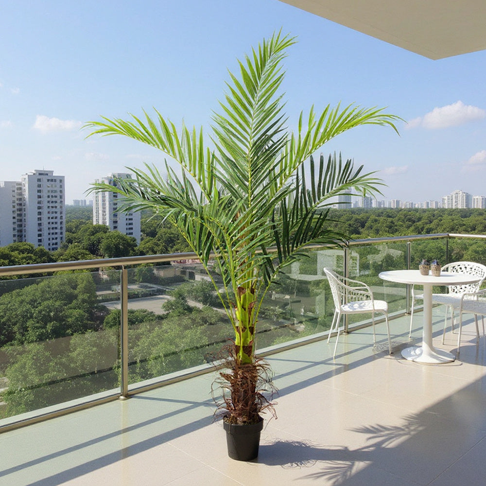 Large 180cm Artificial Plants Areca Palm Fake Tropical Tree Faux Plants for Indoors and Outdoors Artificial Foliage and Plastic Pot for Party Office Home House Decorations