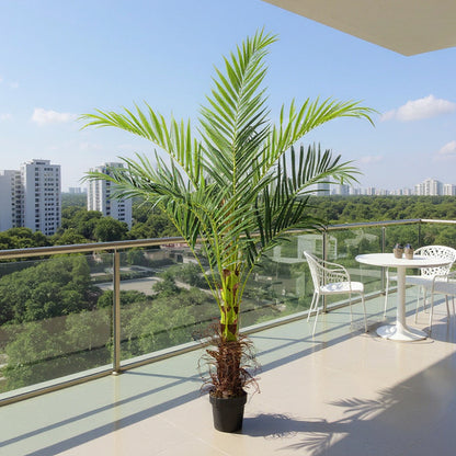 Large 180cm Artificial Plants Areca Palm Fake Tropical Tree Faux Plants for Indoors and Outdoors Artificial Foliage and Plastic Pot for Party Office Home House Decorations