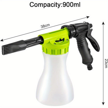 Wash Foam Cannon 900ml Car Foam Sprayer Snow Foam Gun Bottle Snow Foam Sprayer Adjustable Car Cleaning Spray Tool Hose Pipe Sprayer for Car Home Garden Wash (Green)