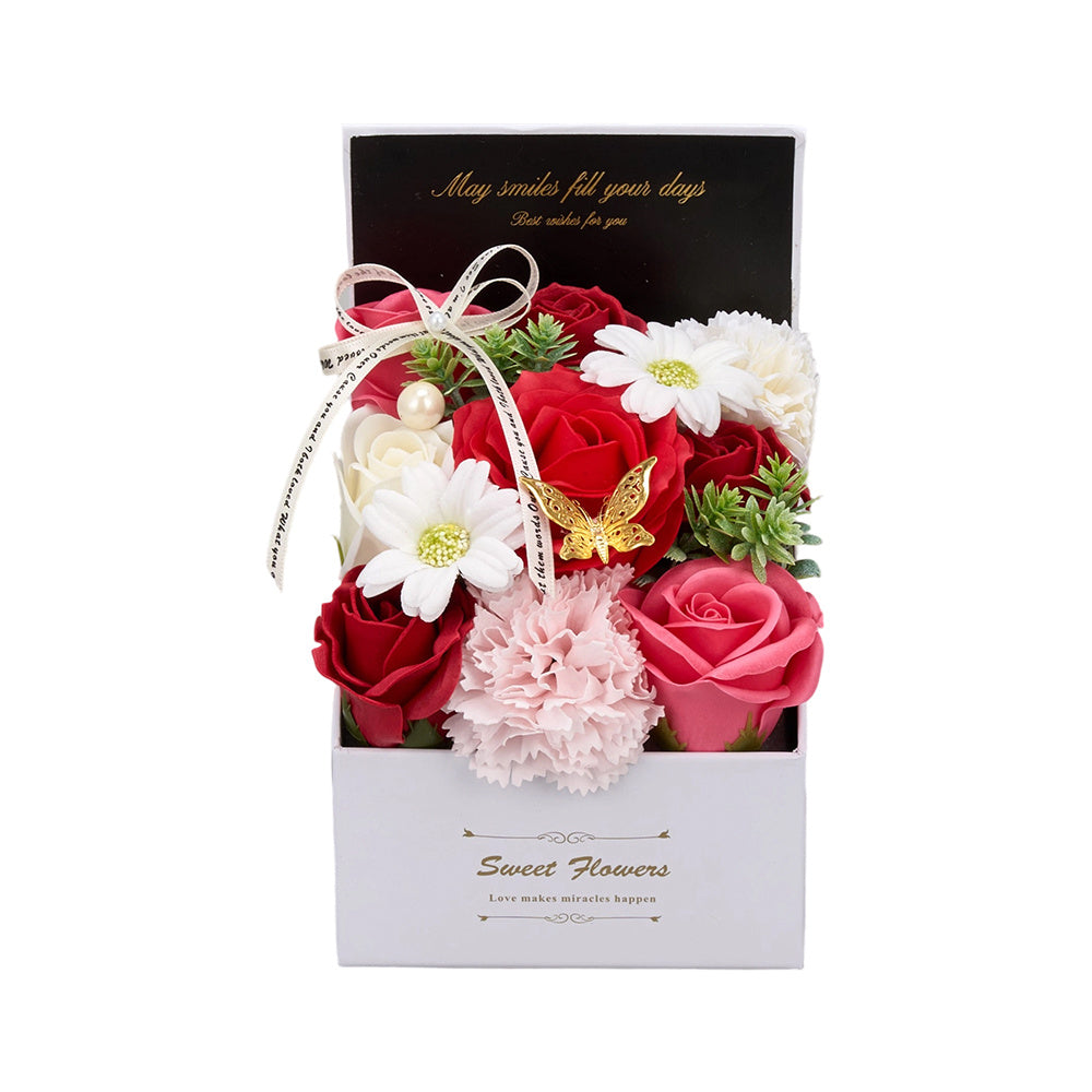 Flower Flower Soap in Gift Box Decorative Soap Artificial Flower Bath Soap for Birthday Valentine'S Day Her Girls Lover Partial soap floral decoration