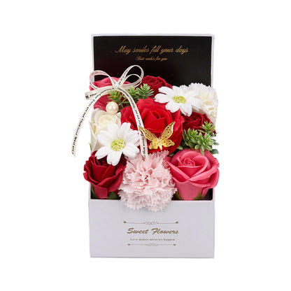 Flower Flower Soap in Gift Box Decorative Soap Artificial Flower Bath Soap for Birthday Valentine'S Day Her Girls Lover Partial soap floral decoration