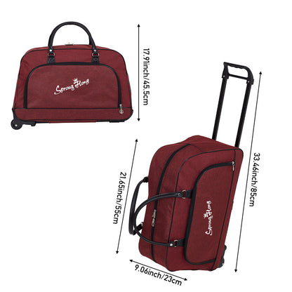 Foldable Wheeled Travel Duffel Bag, Large Capacity Rolling Handheld Luggage for Family Vacations, Outdoor, and Short Trips, Easy - To - Carry Tote with Durable Build