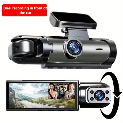 2026 Latest Dual-Lens Car Dash Cam, 1080P Front And In-Car Recording, Optional 32GB Memory Card, Equipped with 3.16-Inch IPS Screen, Night Vision, G-Sensor, Vehicle Safety Monitoring, Motion Detection, Loop Recording, Car Dash Cam, Dual-Lens Design