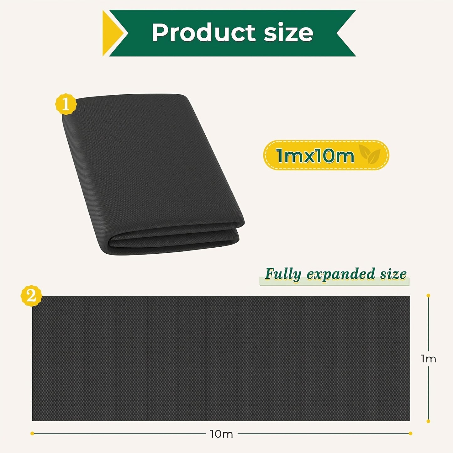 Woven Weed Control Membrane Heavy Duty UV Protection Black Weed Barrier Fabric for Garden Beds Patios Paths Landscaping Ground Cover 1m 2m 3m 4m Wide Multi-Size UK