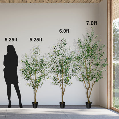 Artificial Olive Tree - 165/180/210Cm Tall Potted Faux Plant with Lifelike Trunk And Leaves | Large Indoor Outdoor Greenery for Home, Office, Living Room, Floor Fronted Door Entryway Decor Additions